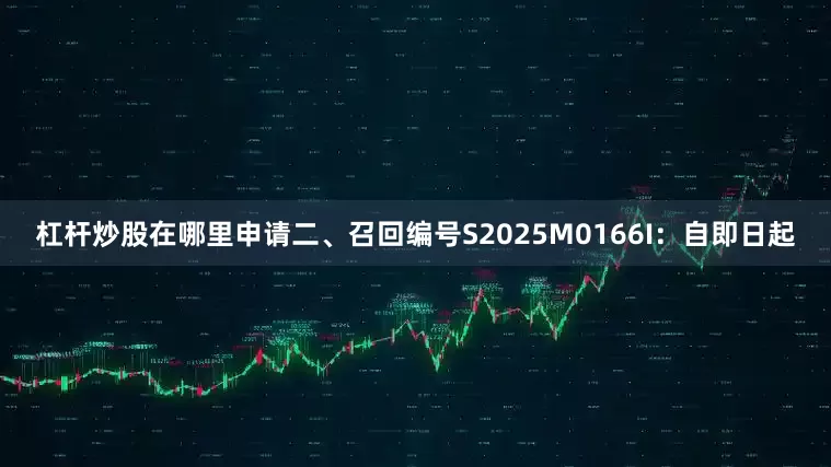 杠杆炒股在哪里申请　　二、召回编号S2025M0166I：自即日起